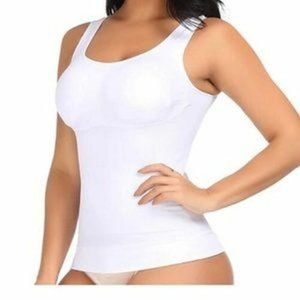 WomanOcean Cami Tank Top w/"5 Zones" InstaShaper Tech Asst Sizes White Brand New